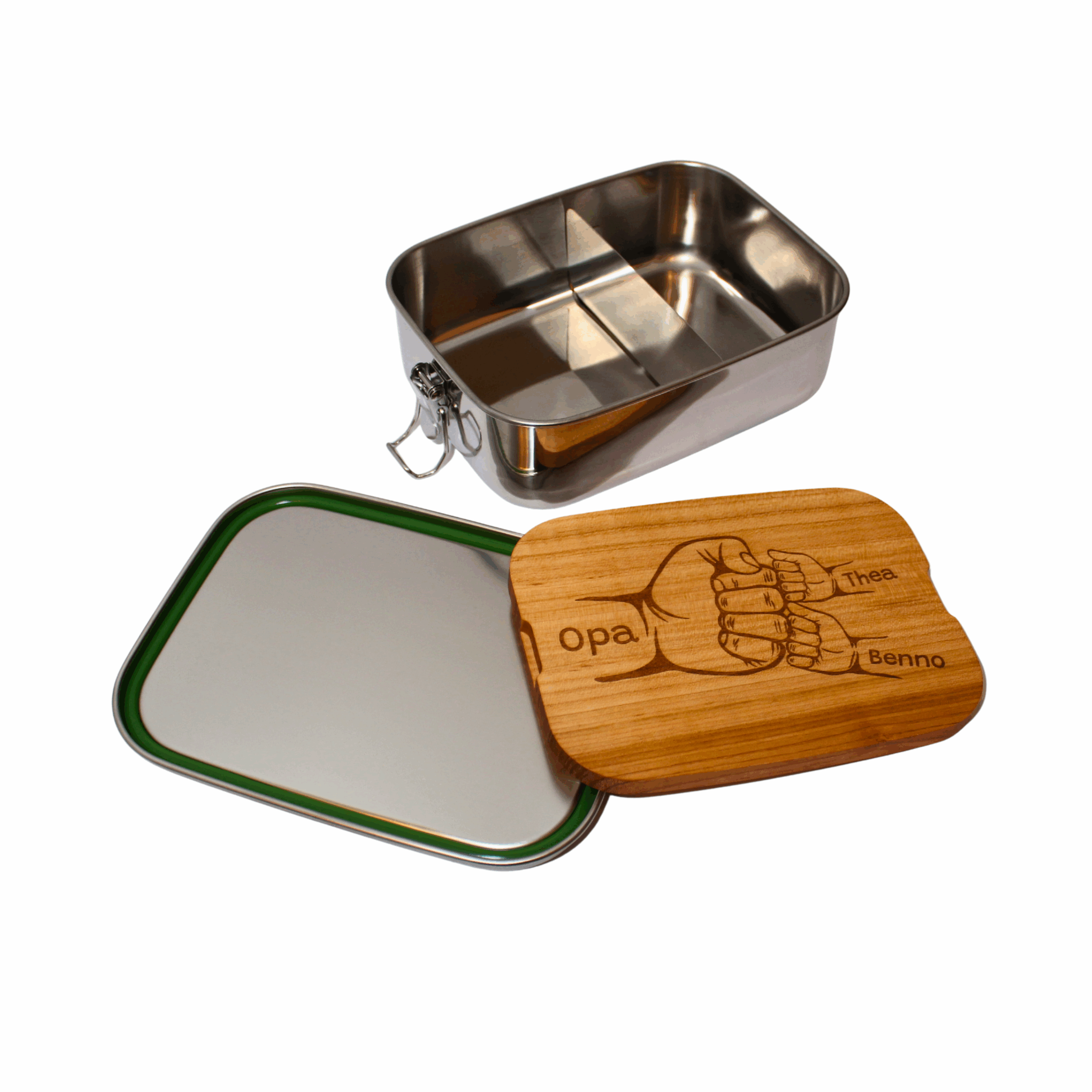 Lunchbox mit Schneidebrett Kirsche geölt – Bild 3