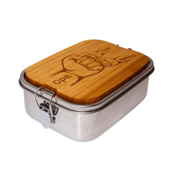 Lunchbox mit Schneidebrett Kirsche ge&ouml;lt